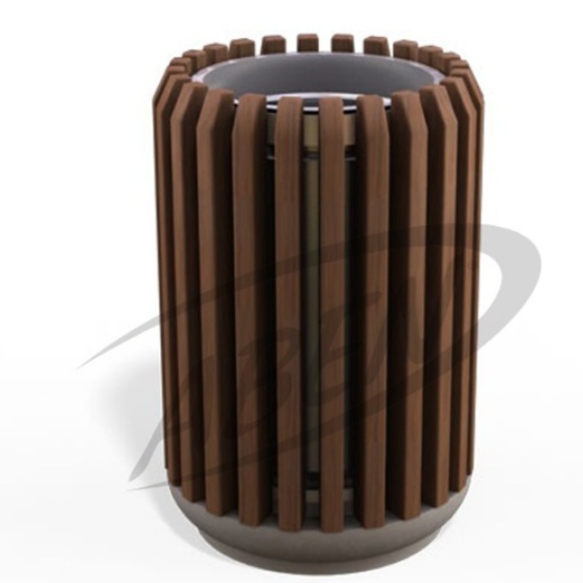 AB-515 Wood Open Space Trash Can